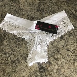 White Lace thong size large!